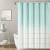 Ombre Embroidery Tassel Cotton Shower Curtain