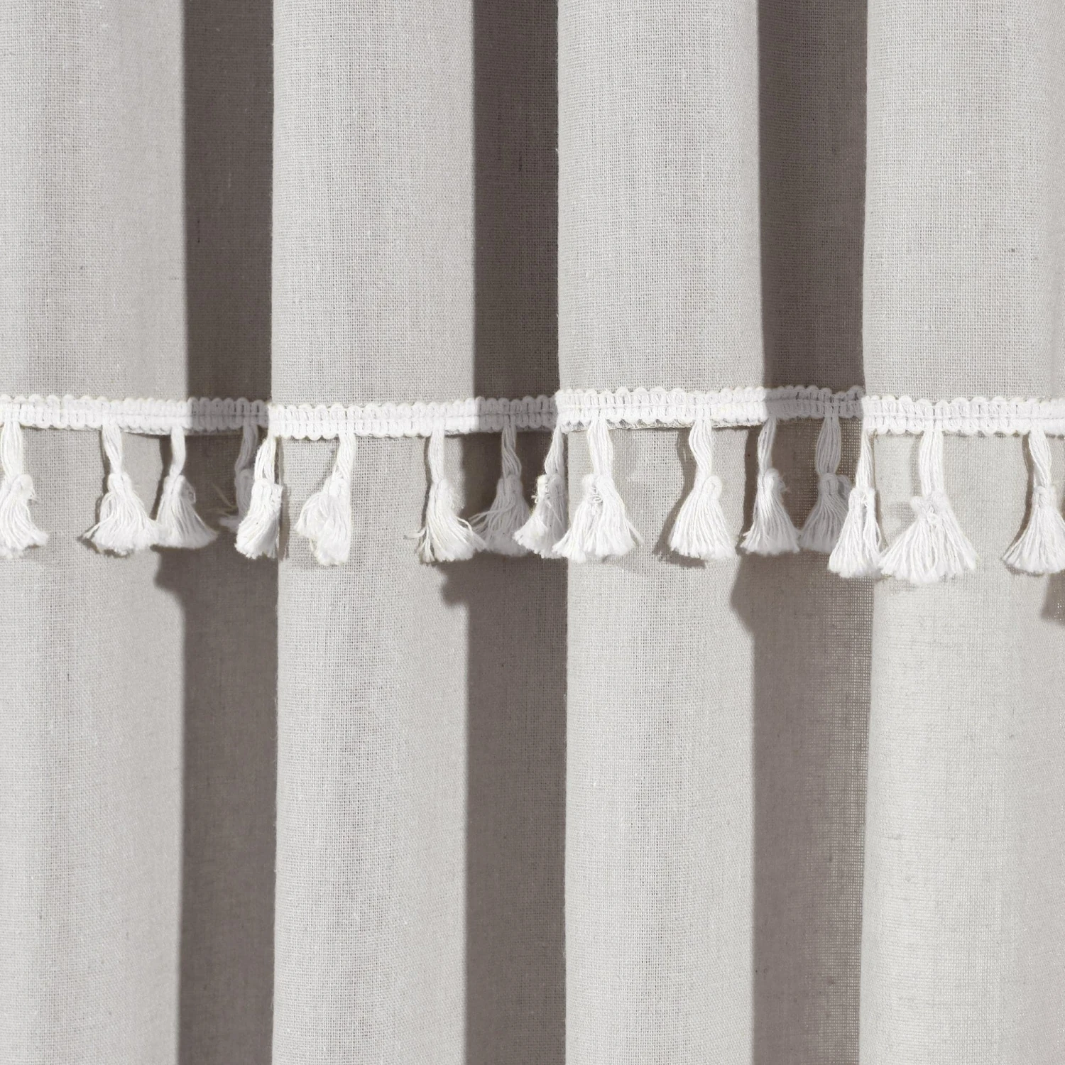 Ivy Tassel Faux Linen Window Curtain Panel Set - Image 7