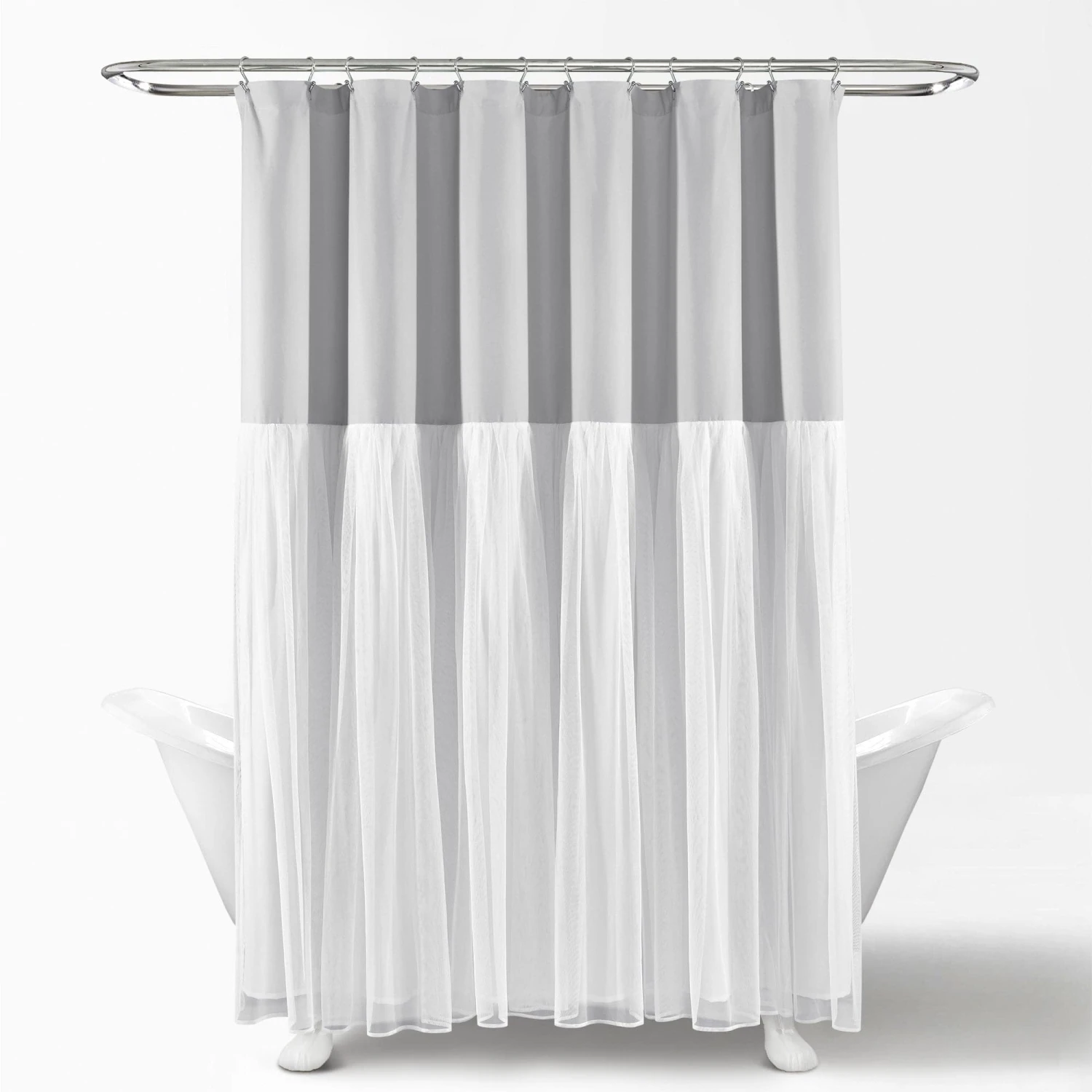 Tulle Skirt Colorblock Shower Curtain - Image 4