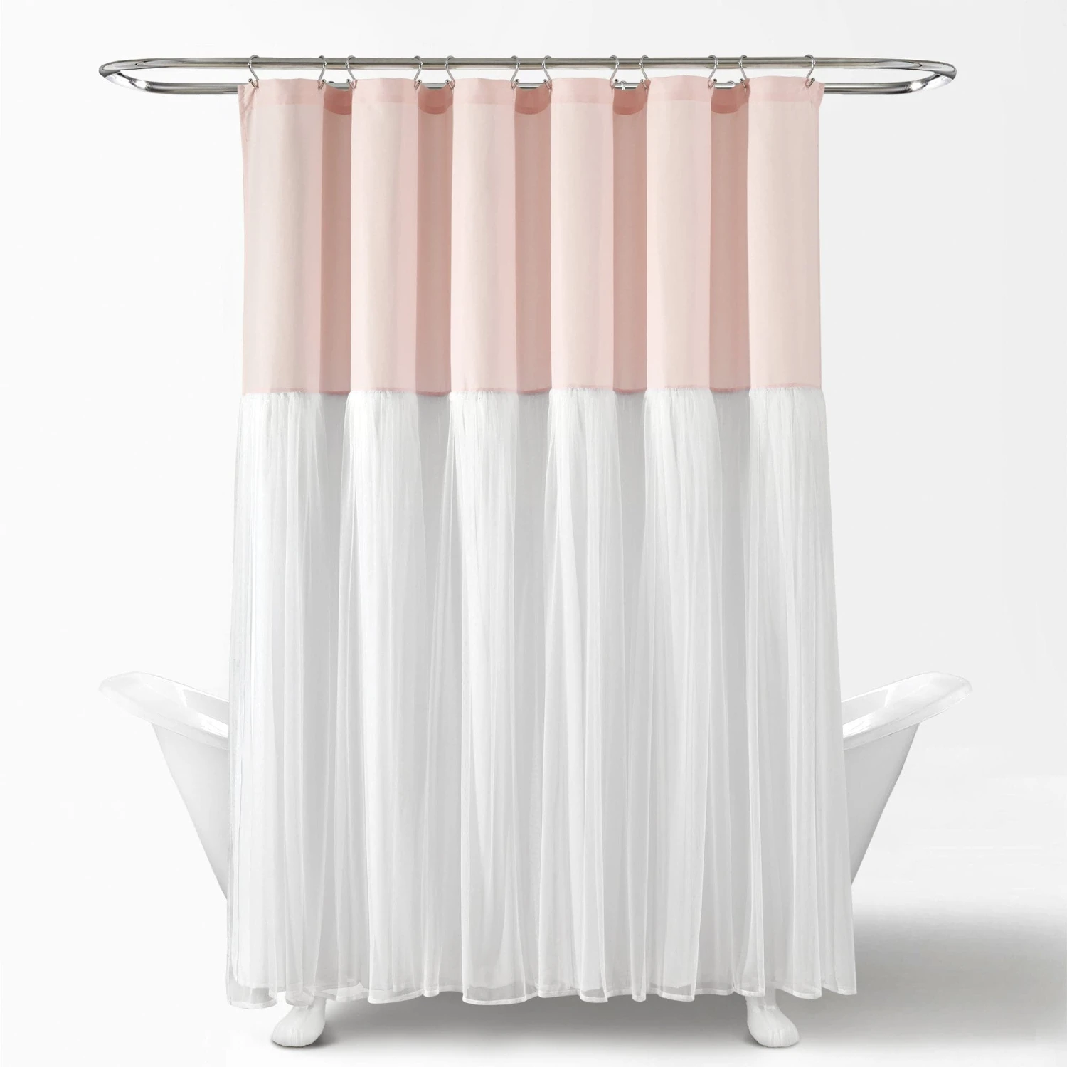 Tulle Skirt Colorblock Shower Curtain - Image 3