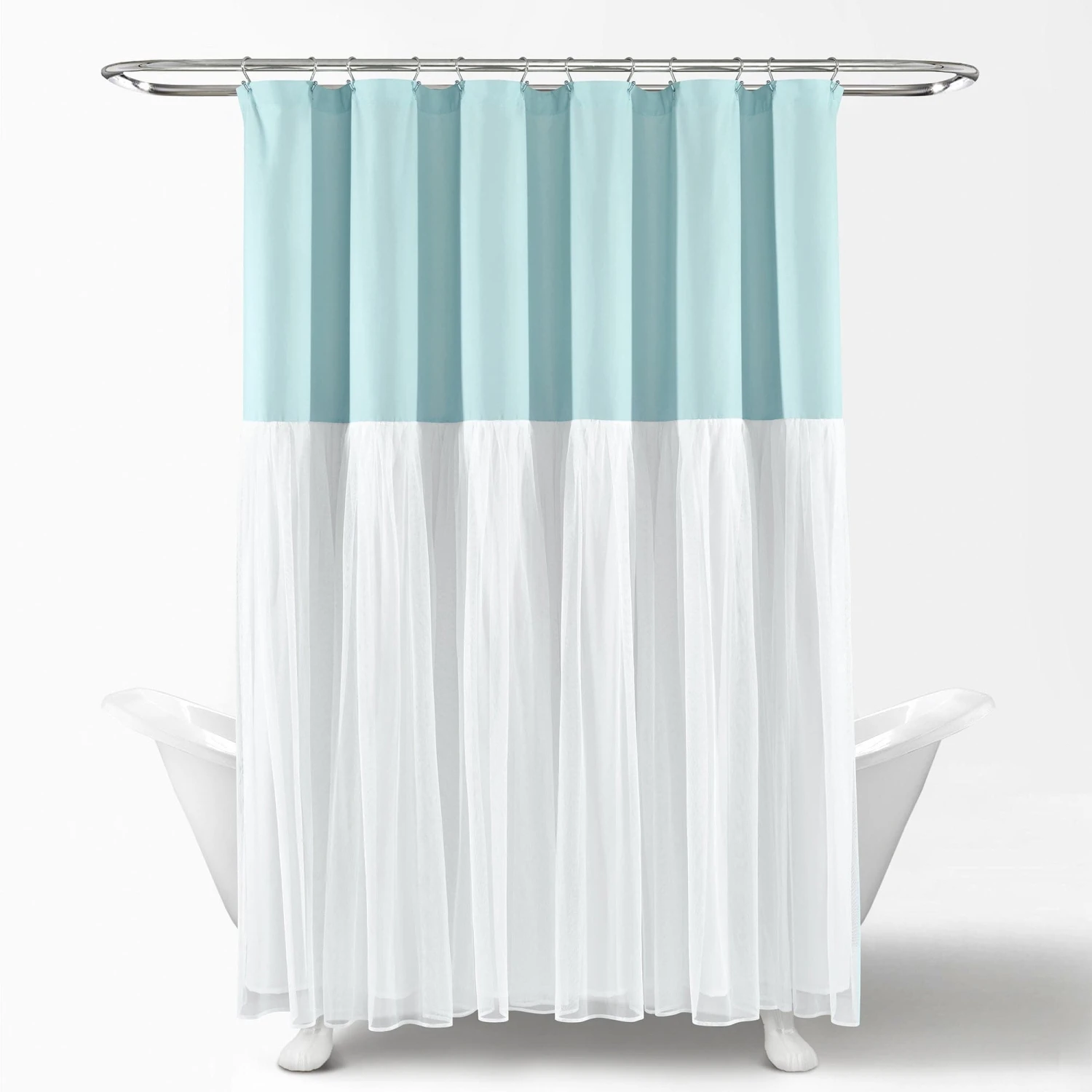 Tulle Skirt Colorblock Shower Curtain - Image 6
