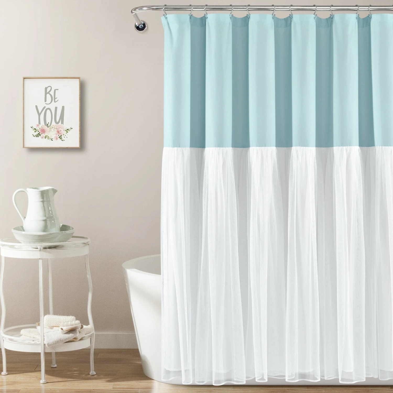 Tulle Skirt Colorblock Shower Curtain - Image 5