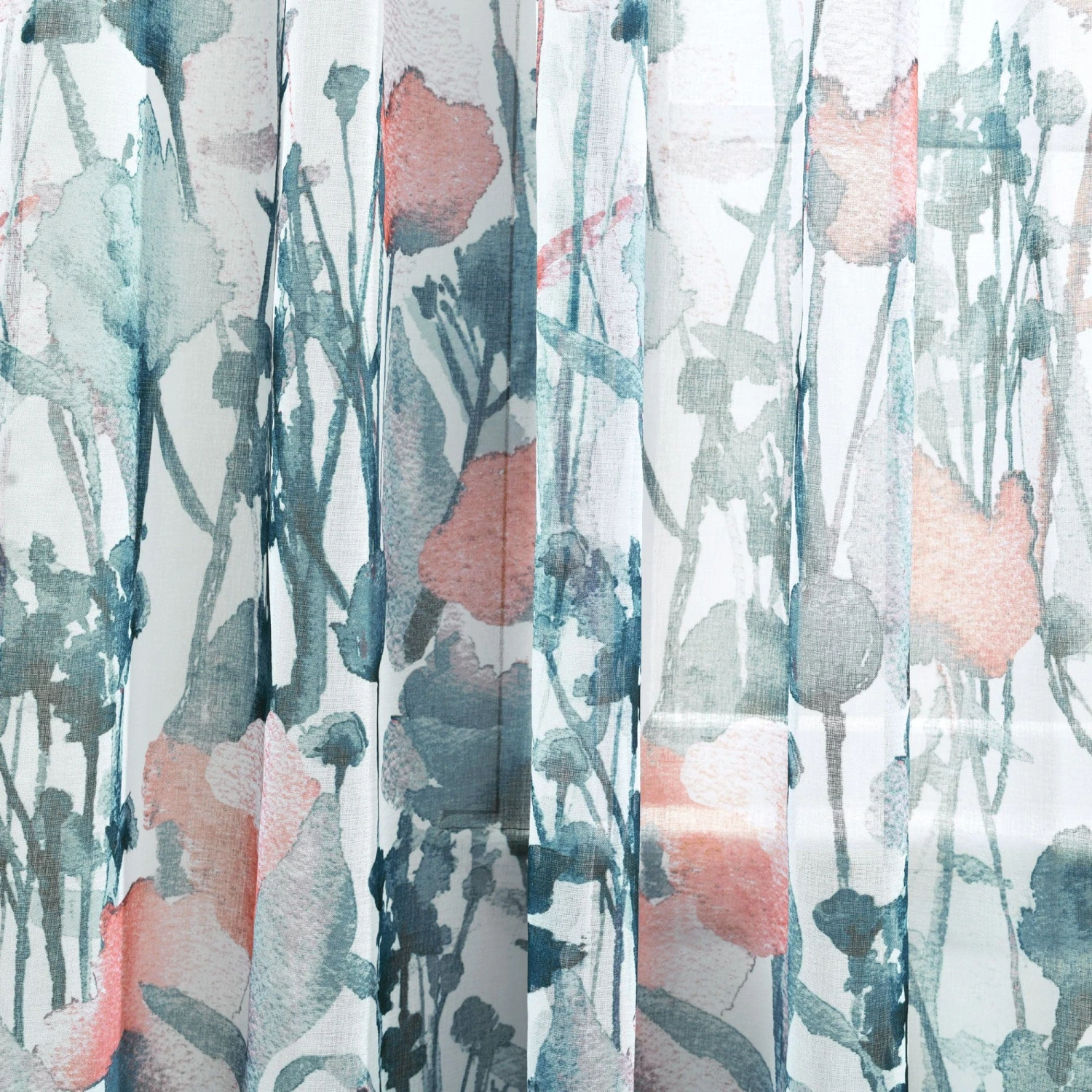 Zuri Flora Sheer Window Curtain Panel Set - Image 3