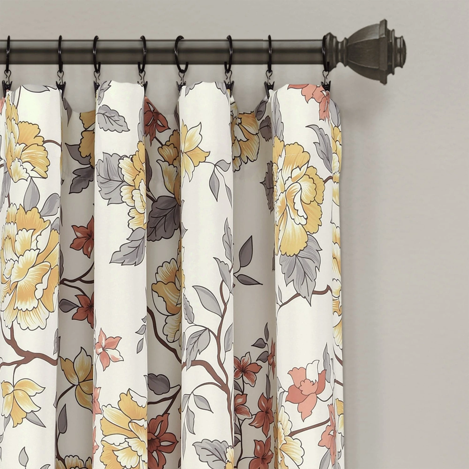 Ivana Floral Light Filtering Window Curtain Panel Set - Image 3