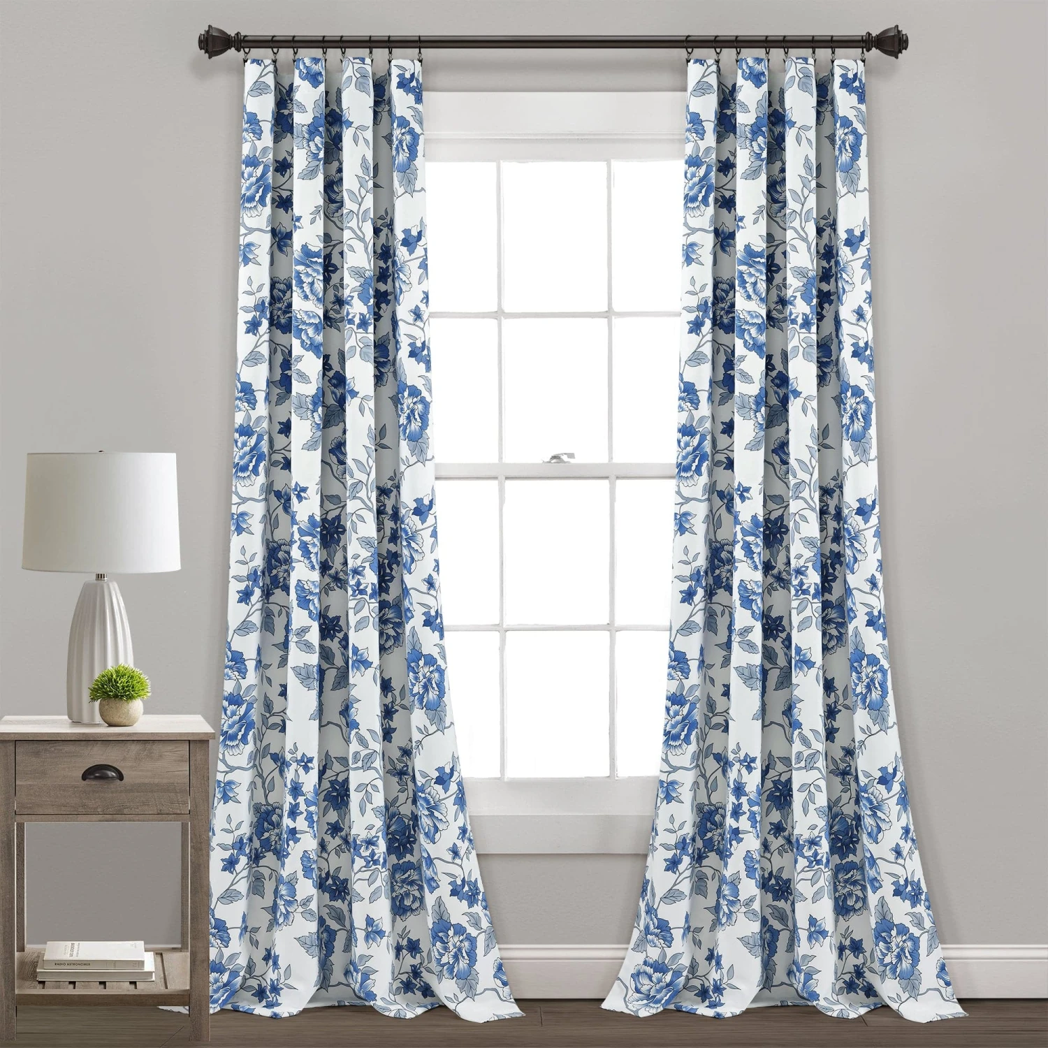 Ivana Floral Light Filtering Window Curtain Panel Set - Image 2