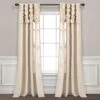 Ruched Waterfall Faux Linen Window Curtain Panel