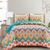 Boho Chevron Reversible Cotton Quilt 3 Piece Set