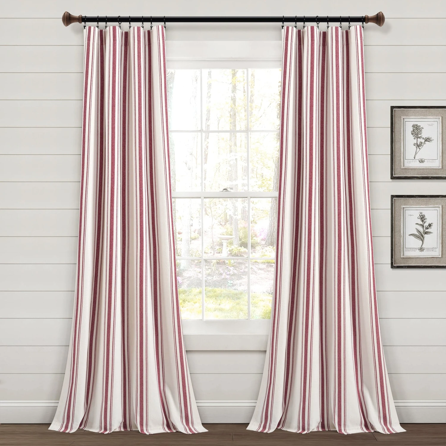 Farmhouse Stripe Yarn Dyed Recycled Cotton Window Curtain Panel Set - Image 4