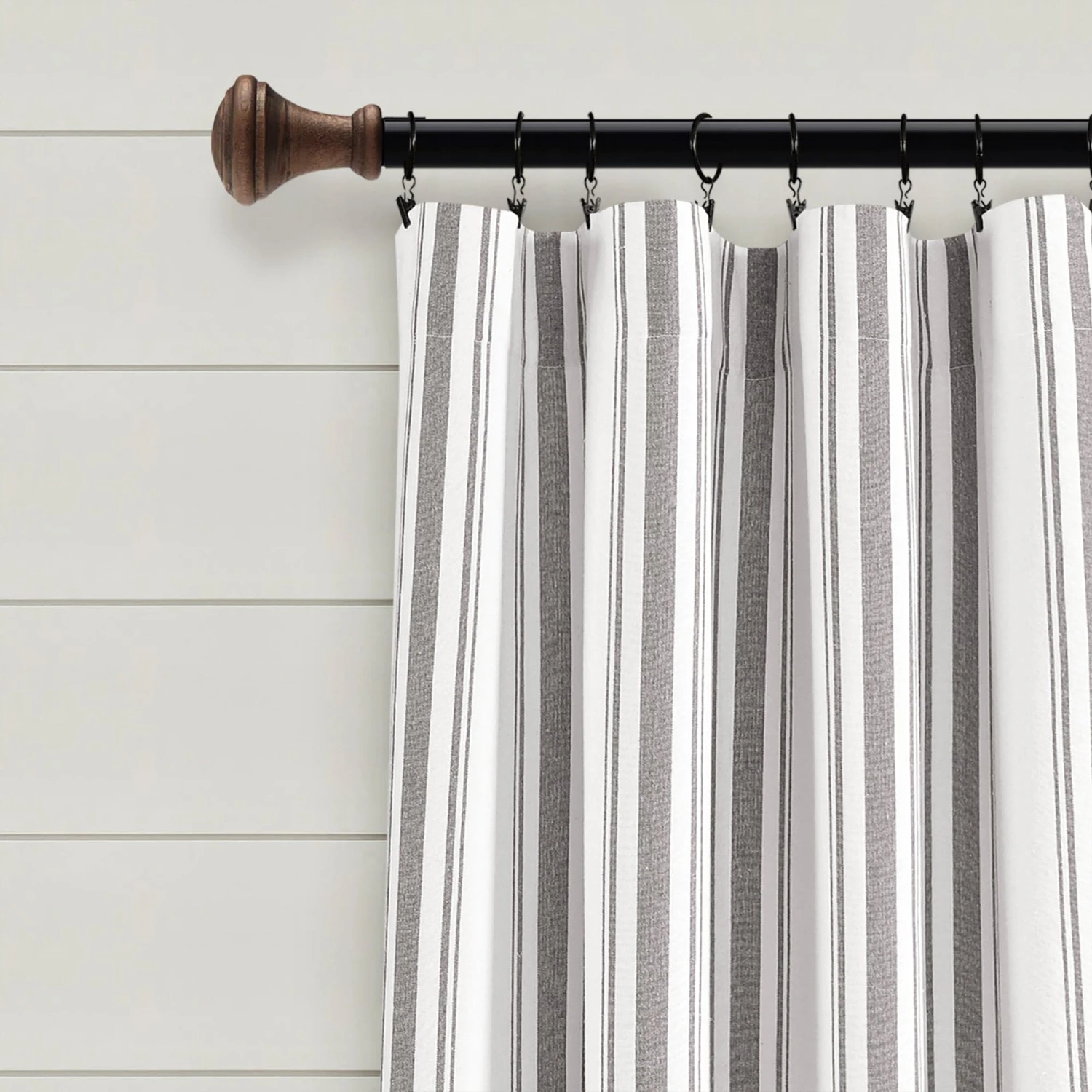 Farmhouse Stripe Yarn Dyed Recycled Cotton Window Curtain Panel Set - Image 13