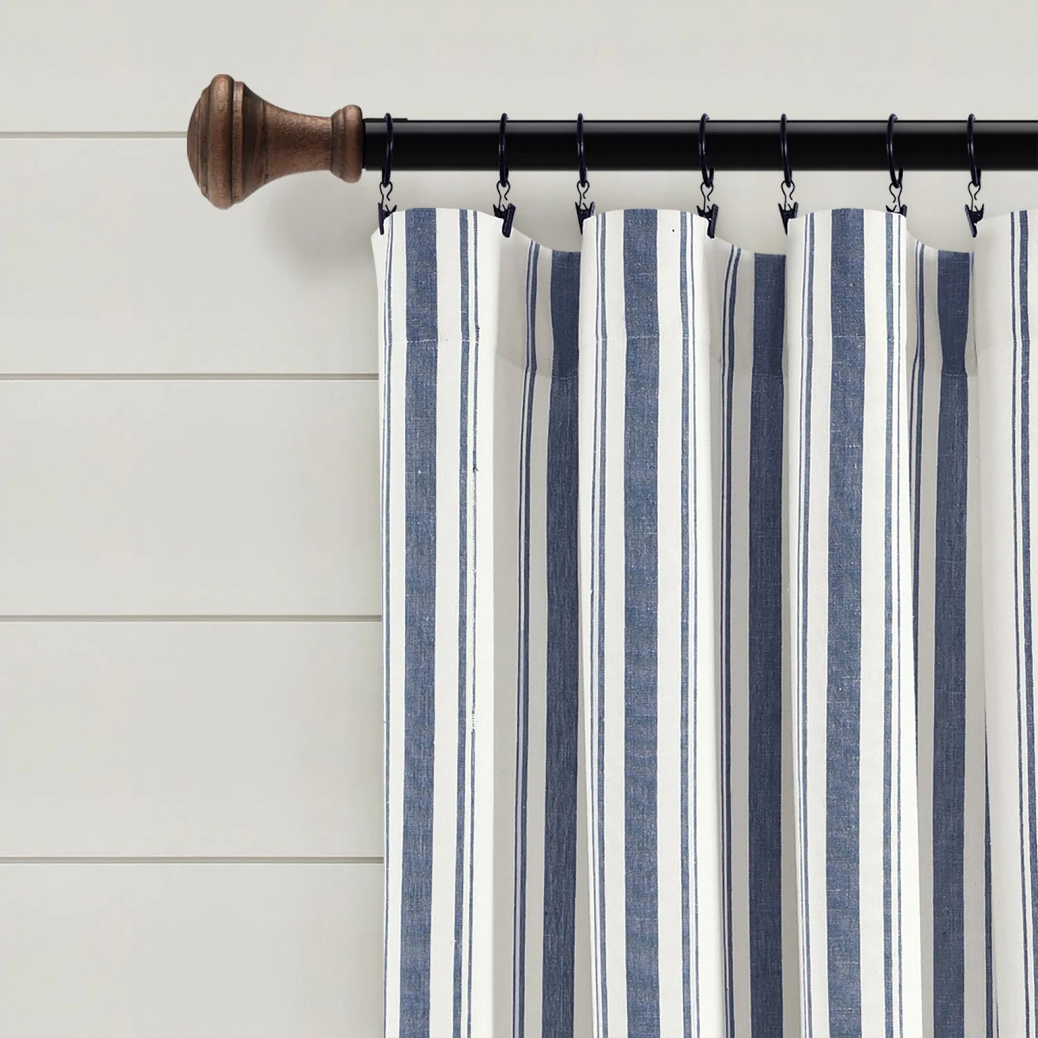 Farmhouse Stripe Yarn Dyed Recycled Cotton Window Curtain Panel Set - Image 14