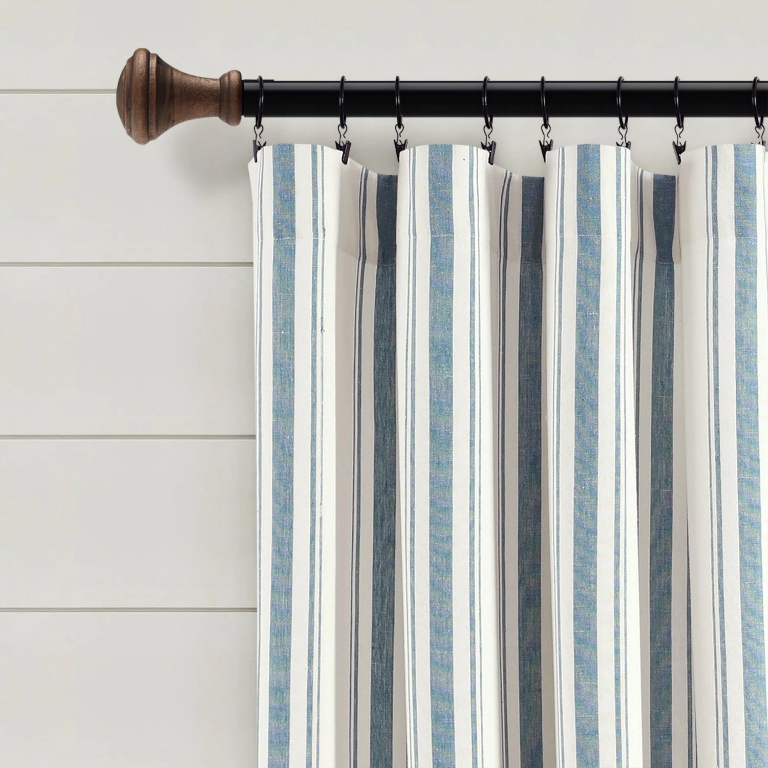 Farmhouse Stripe Yarn Dyed Recycled Cotton Window Curtain Panel Set - Image 12