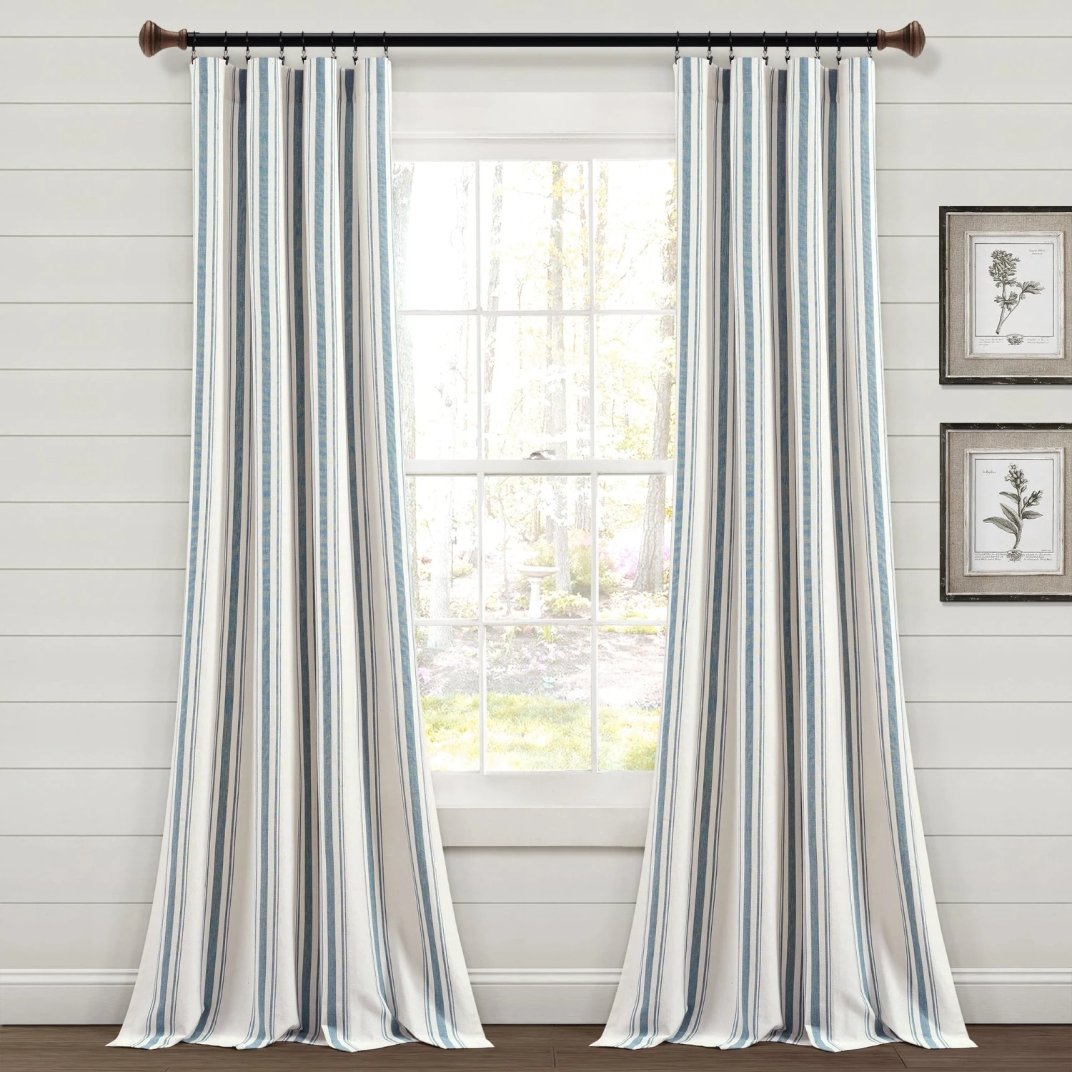 Farmhouse Stripe Yarn Dyed Recycled Cotton Window Curtain Panel Set - Image 6