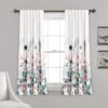 Zuri Flora Light Filtering Window Curtain Panel Set
