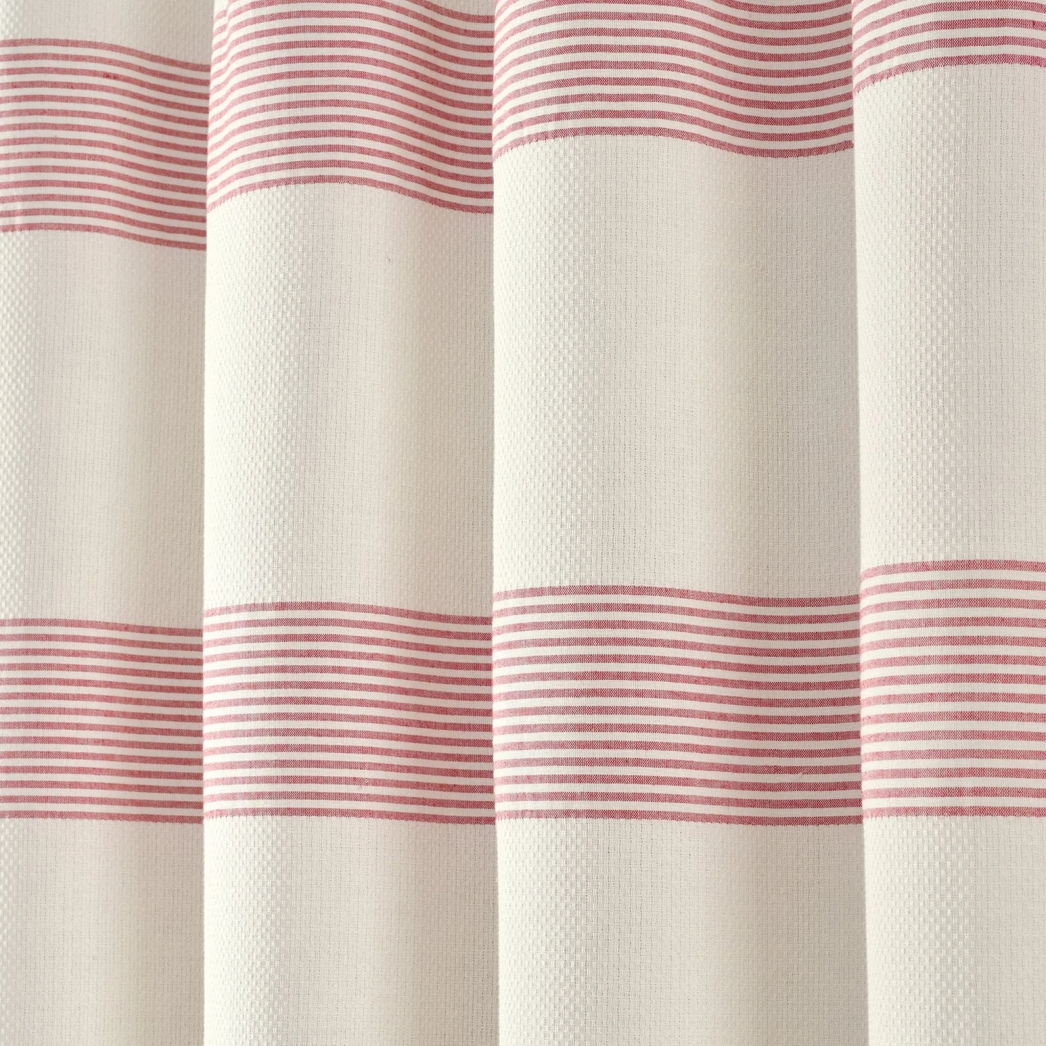Tucker Stripe Yarn Dyed Cotton Knotted Tassel Shower Curtain - Image 19