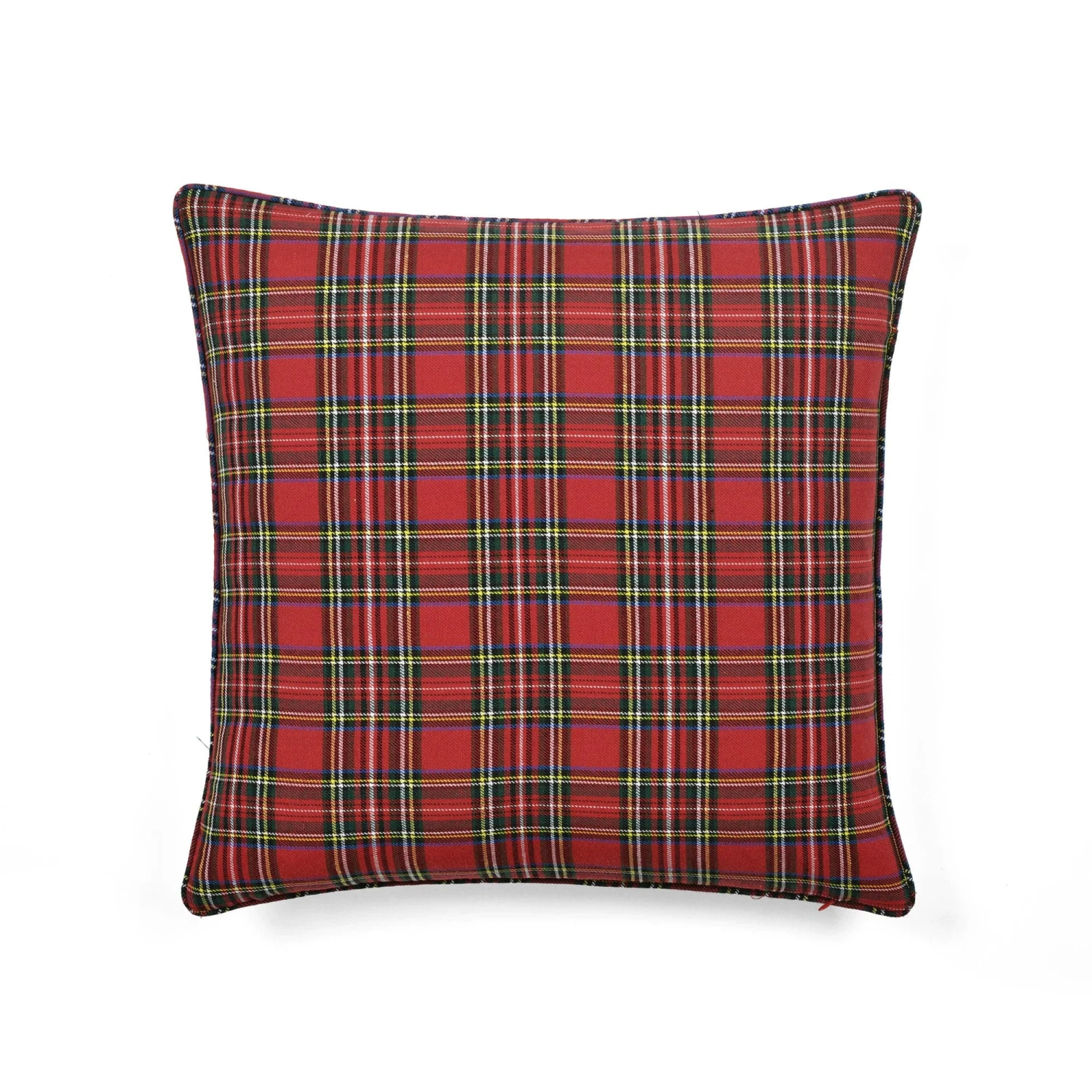 Holiday Truck Plaid Embroidery Script Decorative Pillow Cover - Image 4