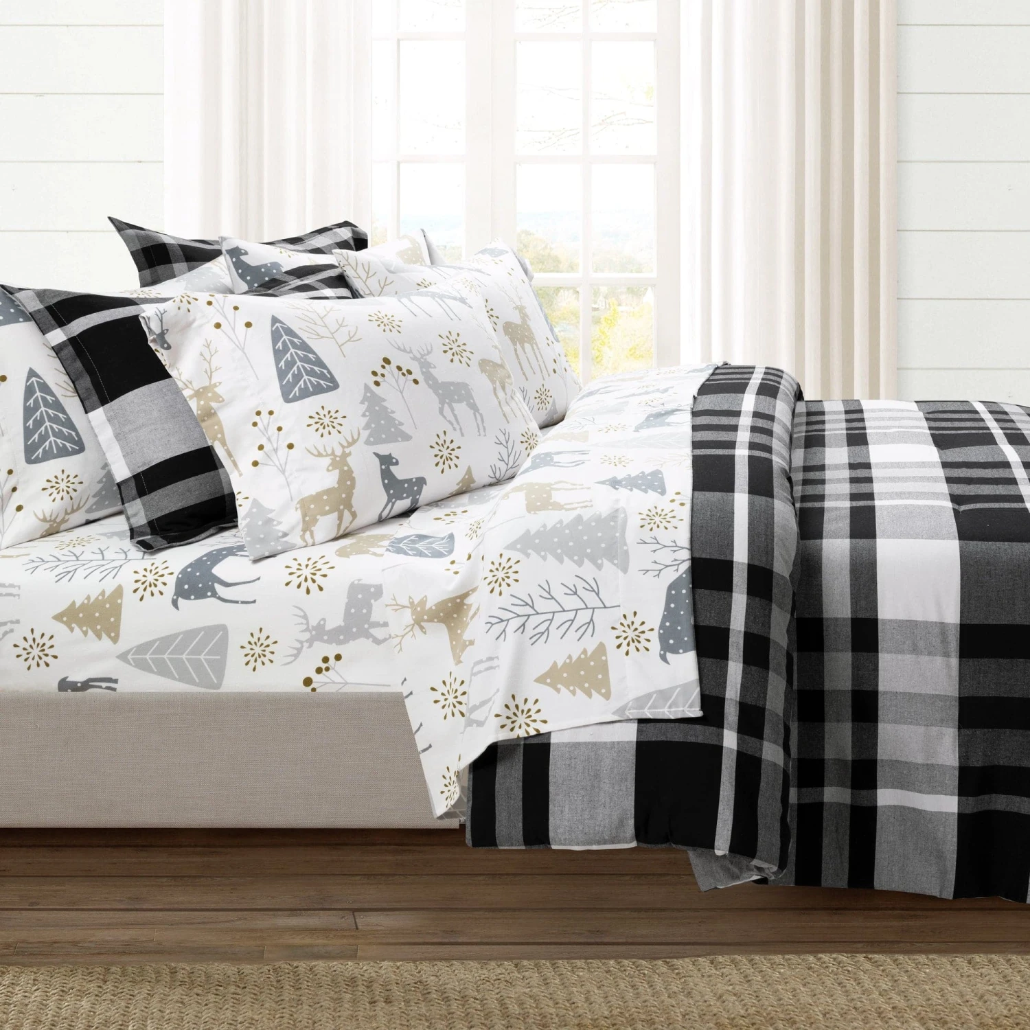 Farmhouse Yarn Dyed Plaid Recycled Cotton Comforter 5 Piece Set - Image 8