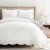 Coastal Chic Scalloped Edge 100% Cotton Reversible Duvet Cover Set