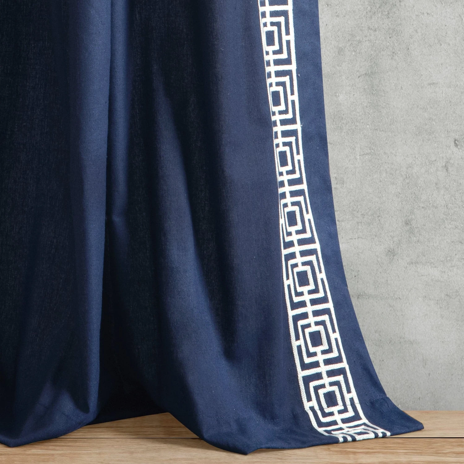 Luxury Modern Square Embroidery Border Window Curtain Panel - Image 7