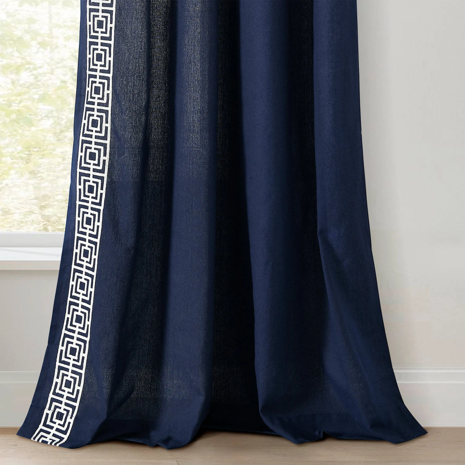 Luxury Modern Square Embroidery Border Window Curtain Panel - Image 8