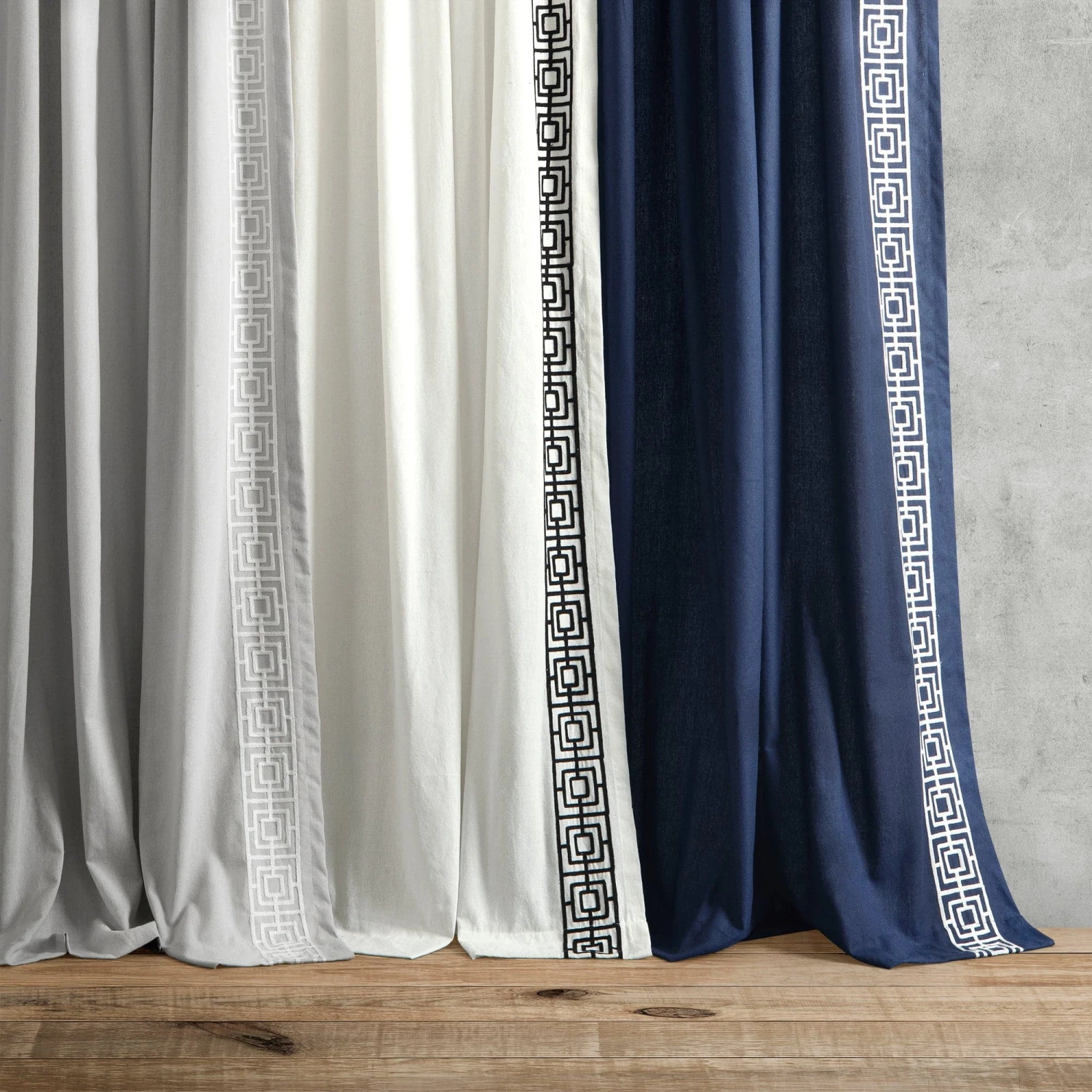 Luxury Modern Square Embroidery Border Window Curtain Panel - Image 10