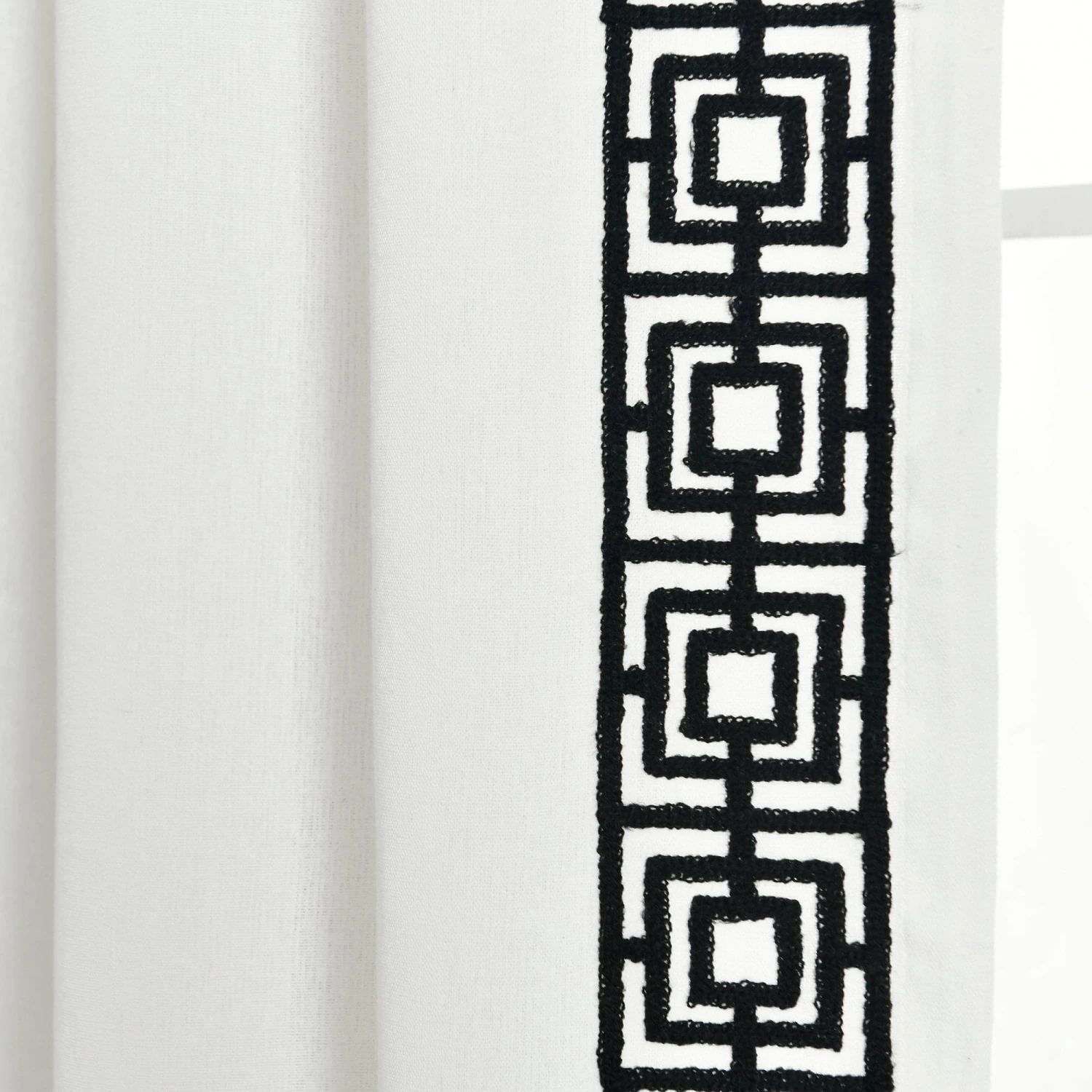 Luxury Modern Square Embroidery Border Window Curtain Panel - Image 11