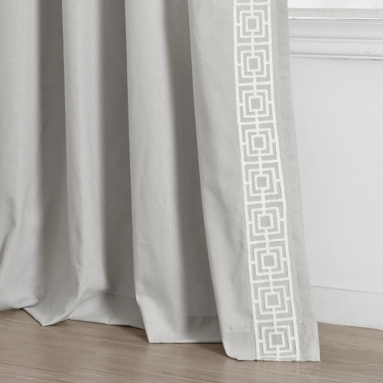 Luxury Modern Square Embroidery Border Window Curtain Panel - Image 17