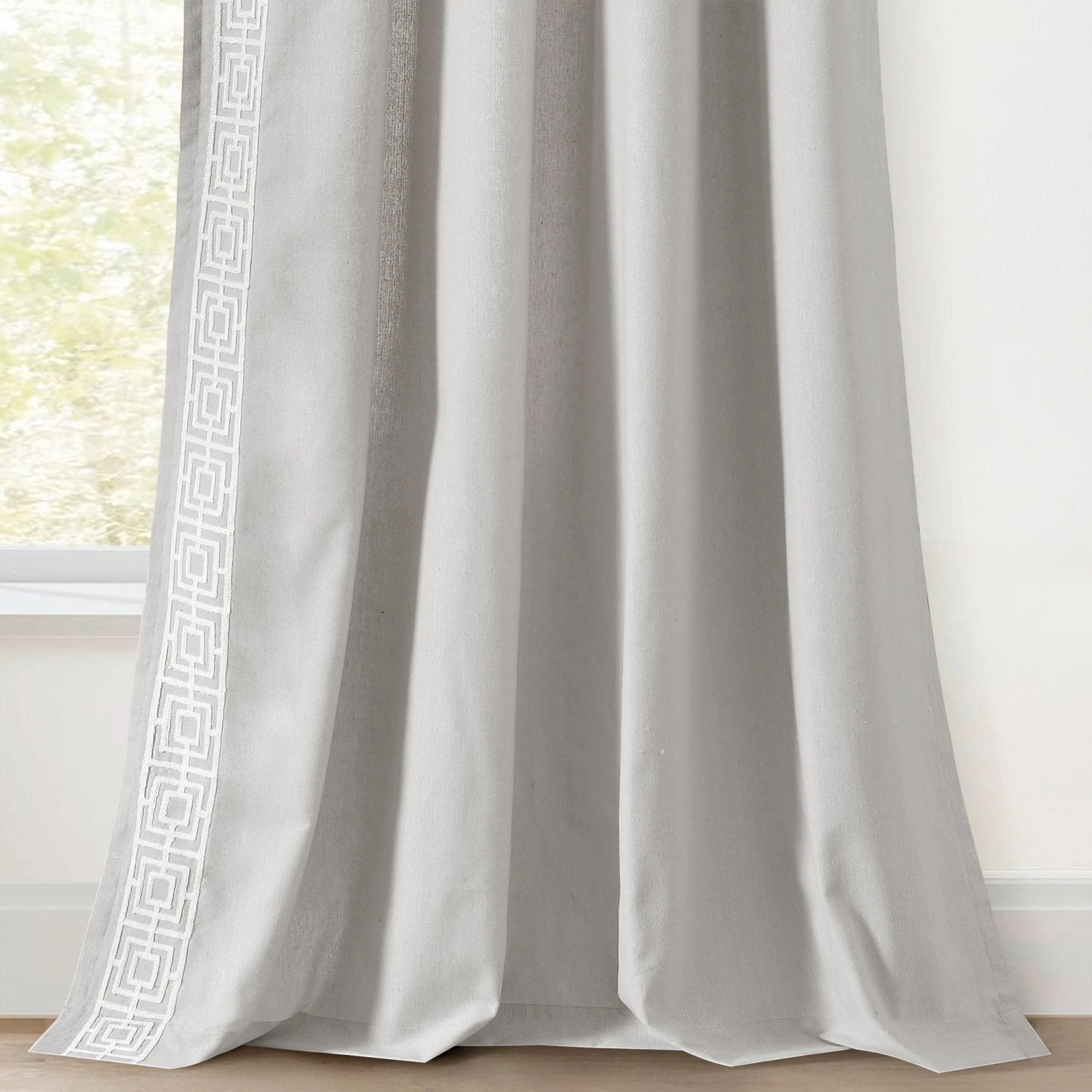 Luxury Modern Square Embroidery Border Window Curtain Panel - Image 18