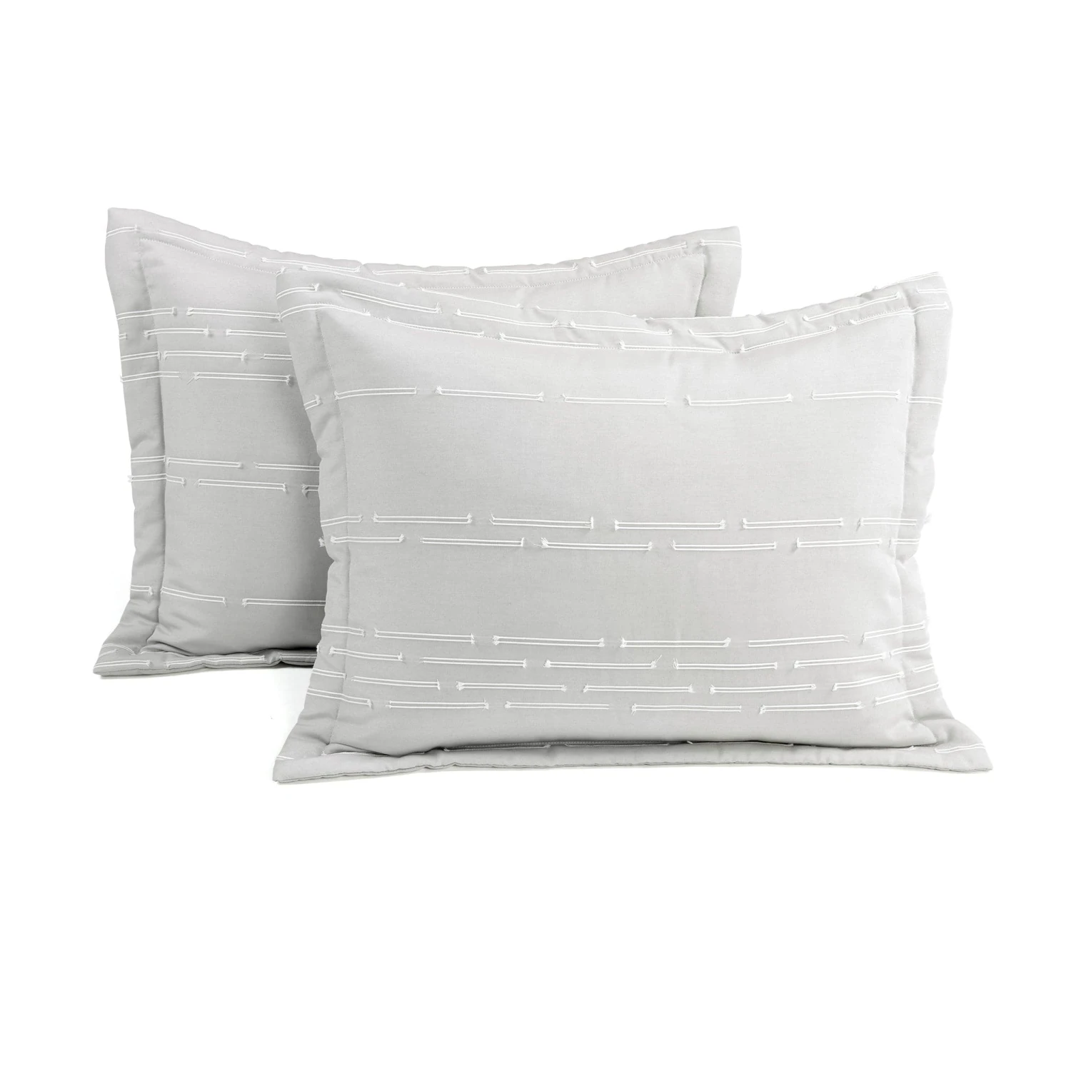 Clipped Stripe Jacquard 3 Piece Comforter Set - Image 5