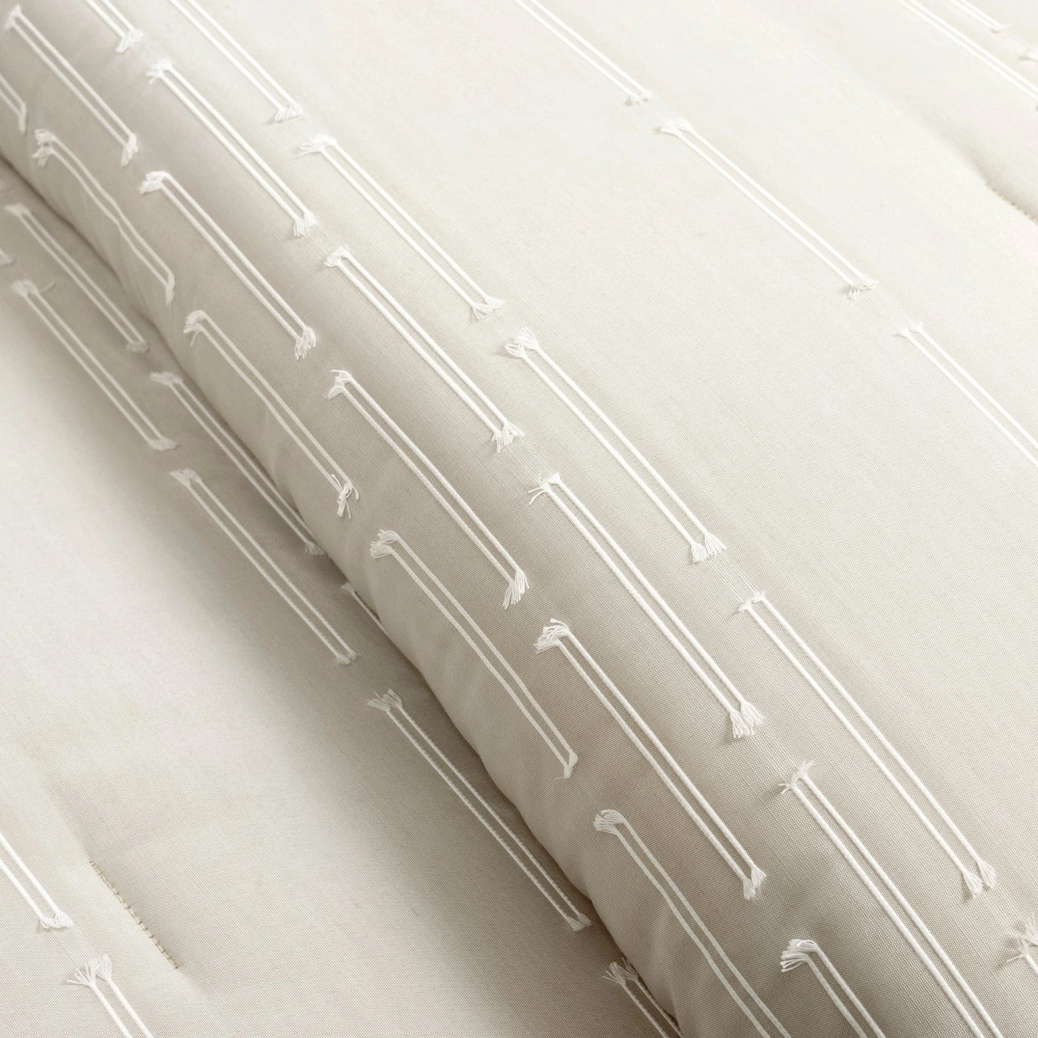 Clipped Stripe Jacquard 3 Piece Comforter Set - Image 7