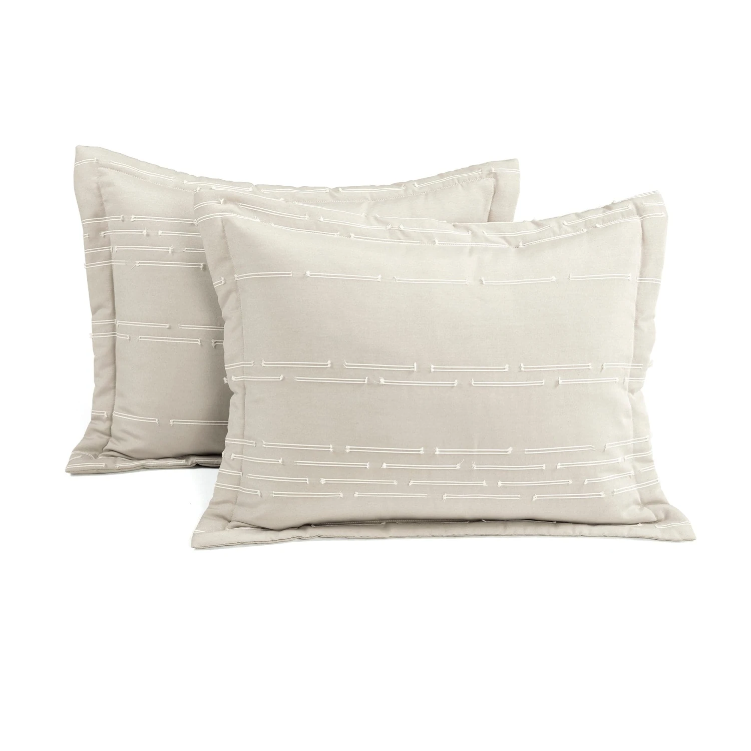 Clipped Stripe Jacquard 3 Piece Comforter Set - Image 8