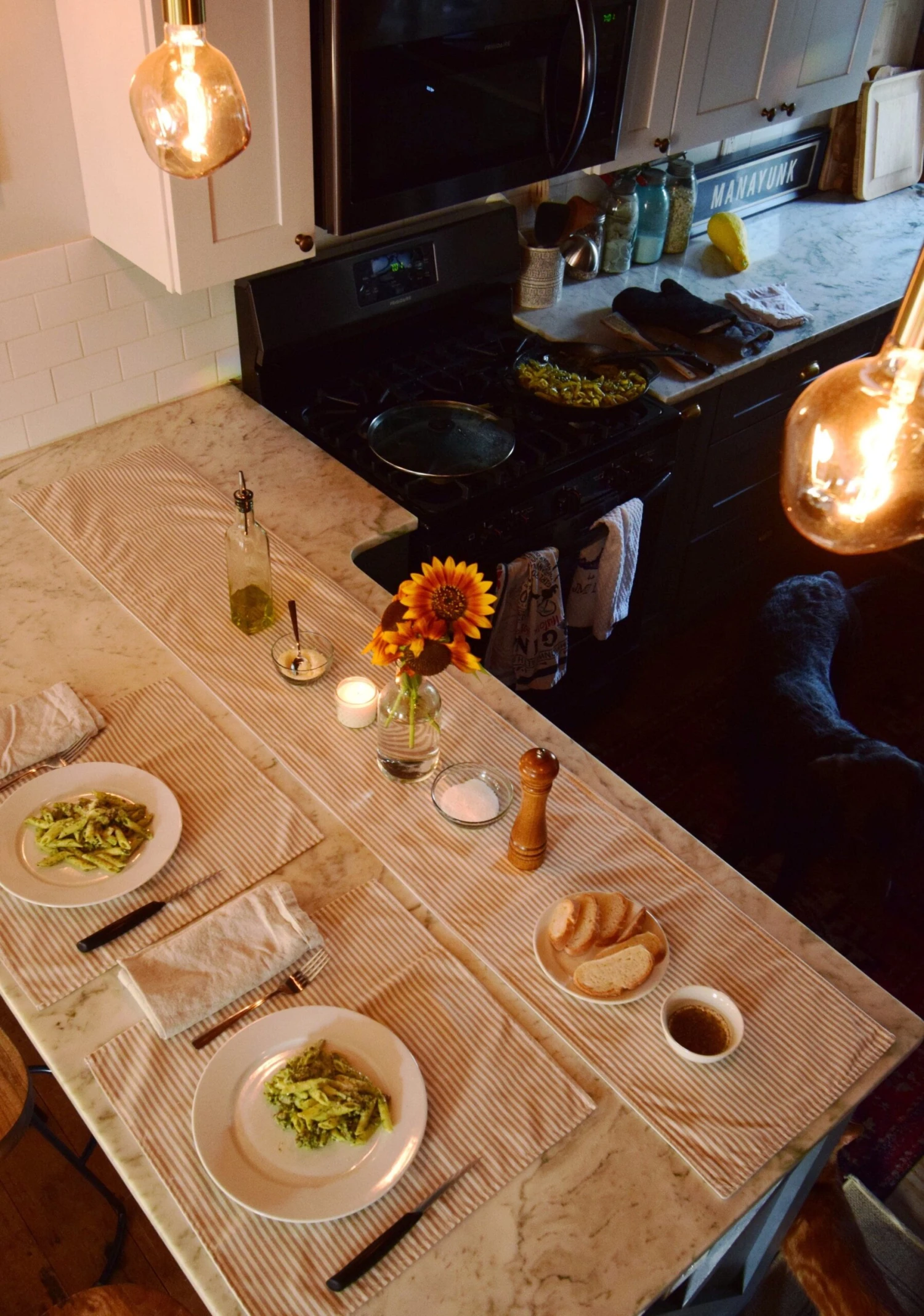 Farmhouse Ticking Stripe Yarn Dyed Table Runner - Image 13