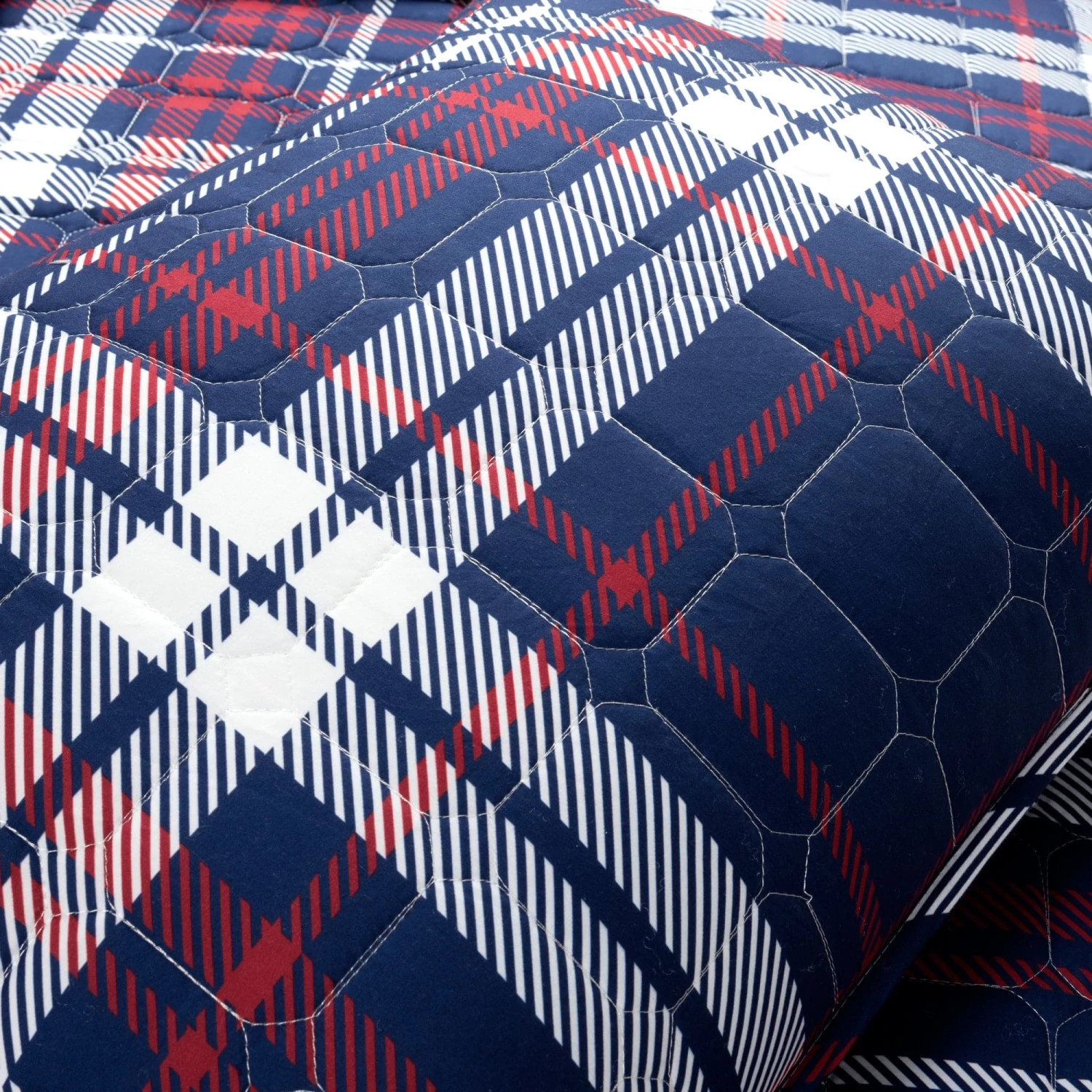 Grayson Farmhouse Plaid Reversible Quilt Set - Image 10