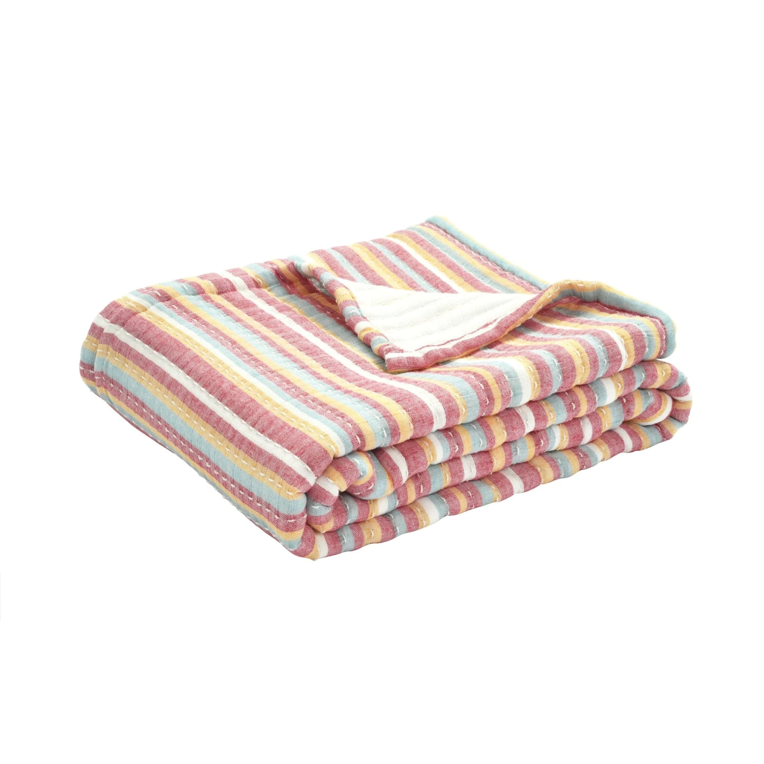 Tracy Stripe Kantha Pick Stitch Yarn Dyed Cotton Woven Throw - Image 5