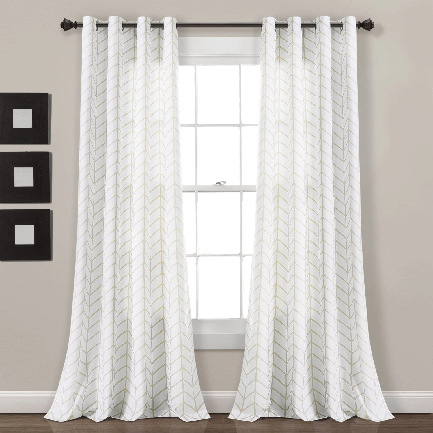Calia Chevron Geo Window Curtain Panels Set - Image 2