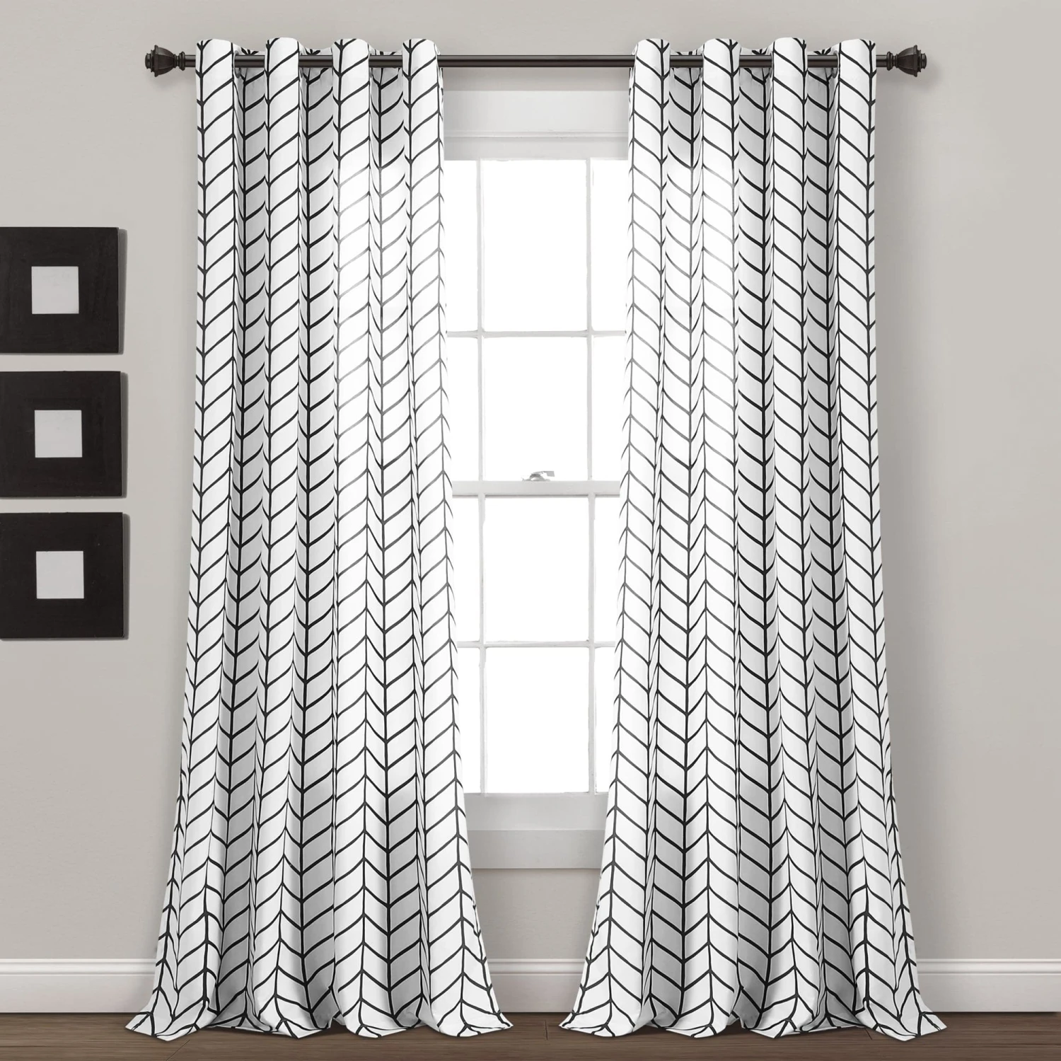 Calia Chevron Geo Window Curtain Panels Set - Image 16