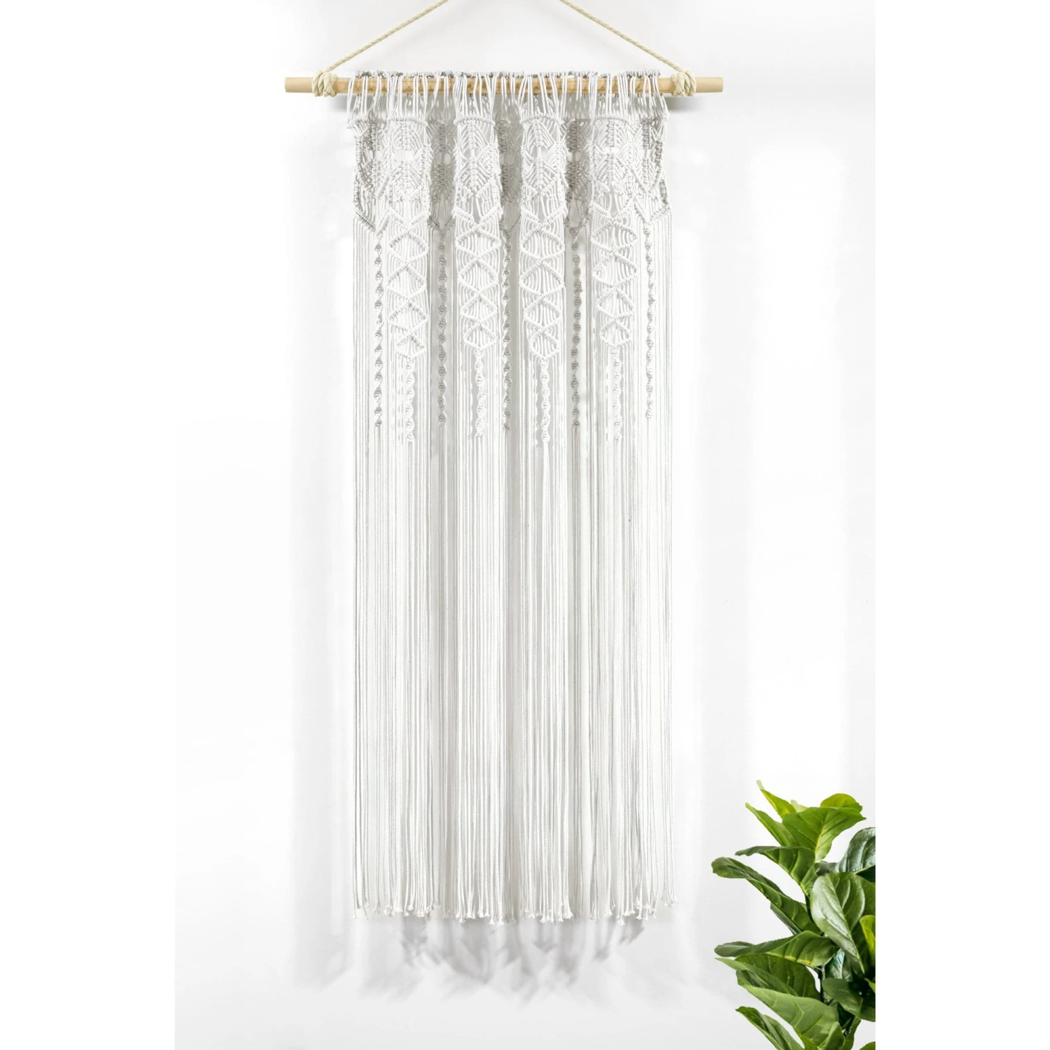 Boho Macrame Textured Cotton Window Curtain - Image 5
