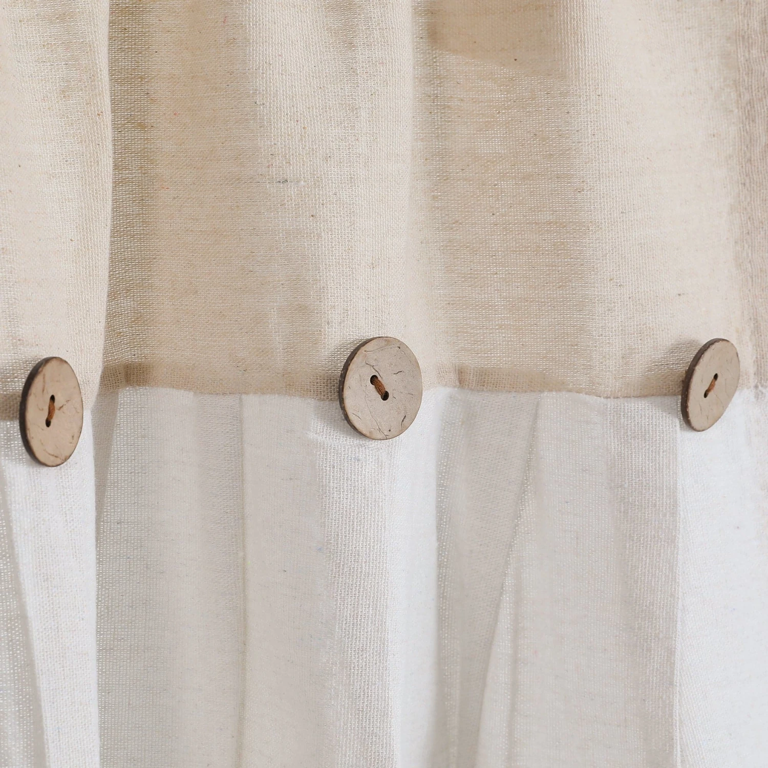 Linen Button Kitchen Window Tiers Set - Image 9