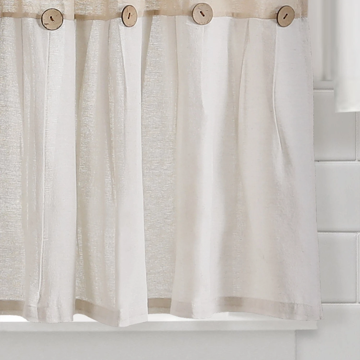 Linen Button Kitchen Window Tiers Set - Image 11