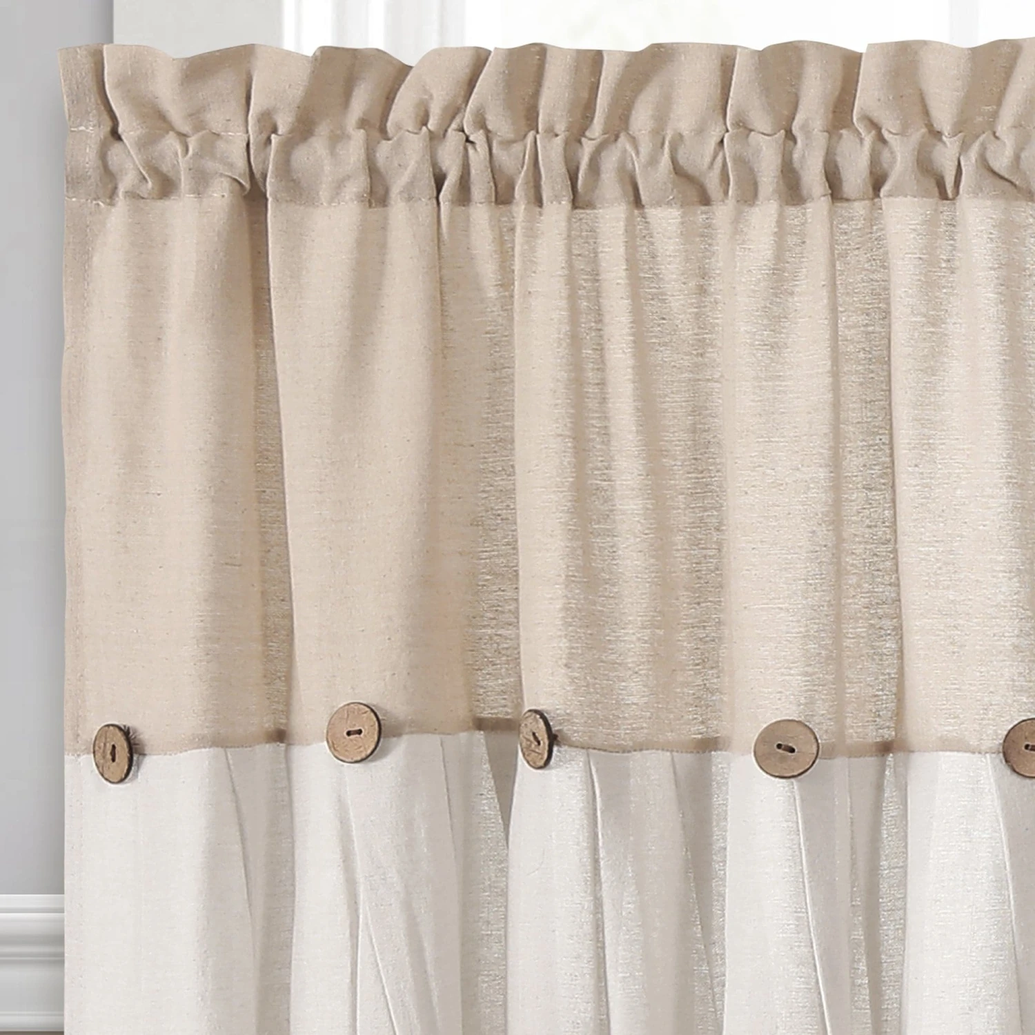 Linen Button Kitchen Window Tiers Set - Image 17