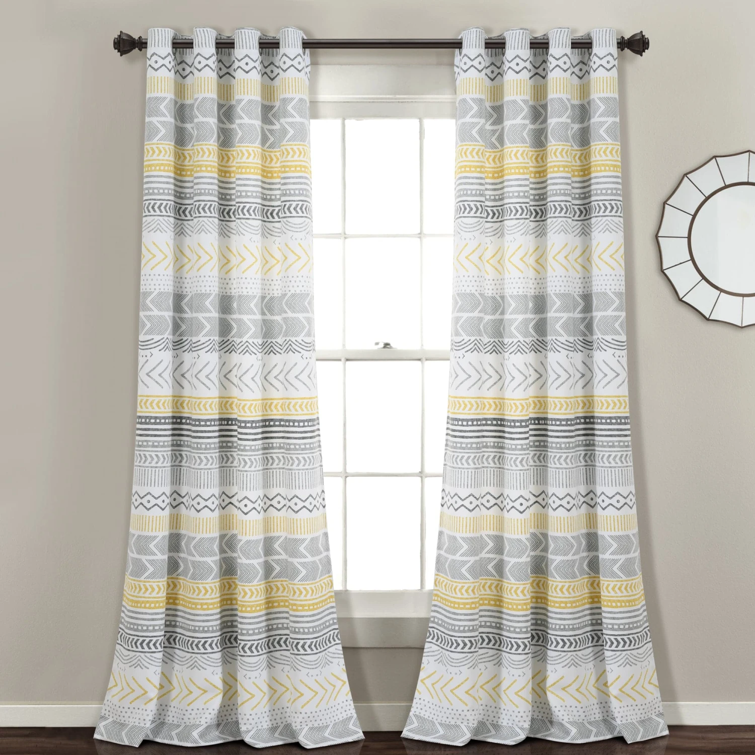 Hygge Geo Light Filtering Window Curtain Panel Set - Image 10