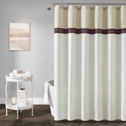 Terra Embroidery Shower Curtain