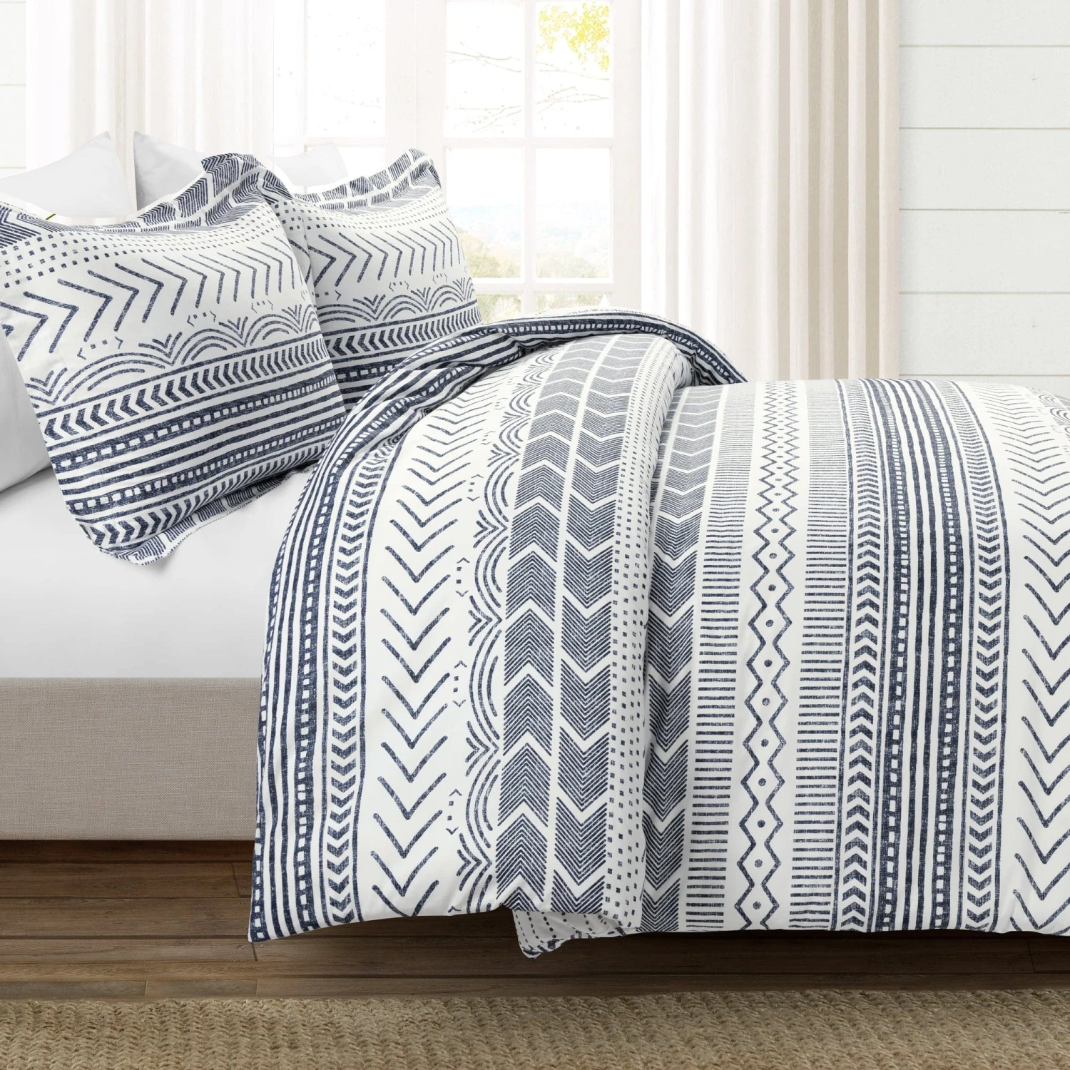 Hygge Geo Reversible Cotton Duvet Cover 3 Piece Set - Image 16