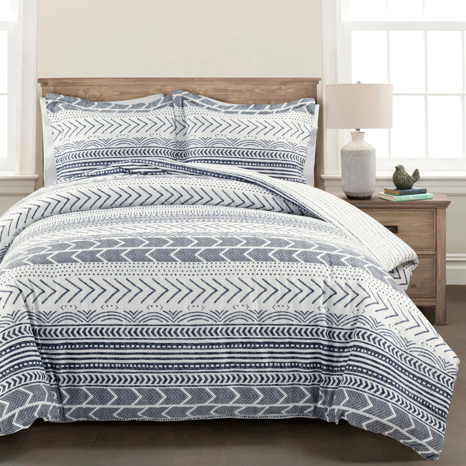 Hygge Geo Reversible Cotton Duvet Cover 3 Piece Set - Image 15