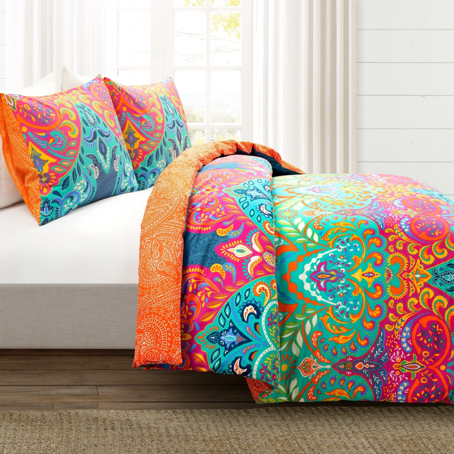 Boho Chic Cotton Duvet Cover 3 Piece Set - Image 2