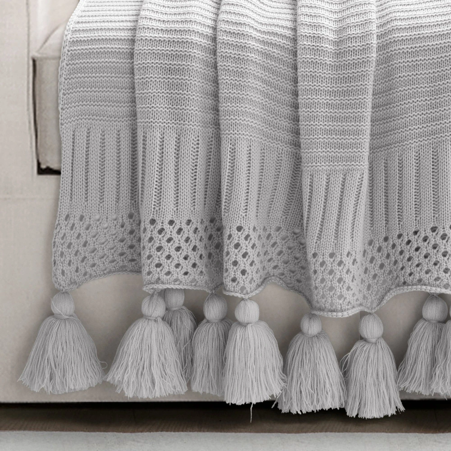 Boho Knitted Tassel Throw - Image 10