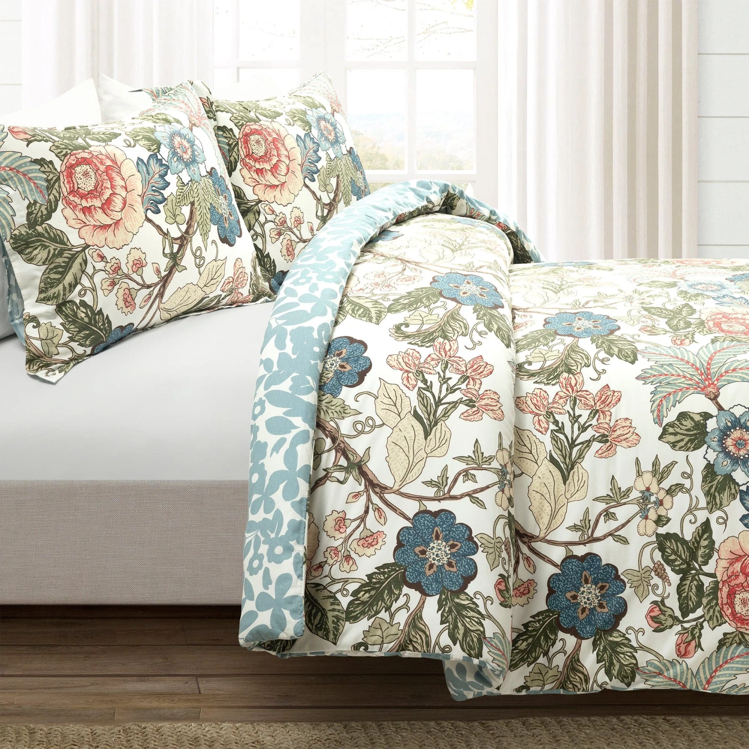 Sydney Reversible Cotton Duvet Cover 3 Piece Set - Image 2