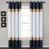 Alexander Color Block Light Filtering Window Curtain Panel Set