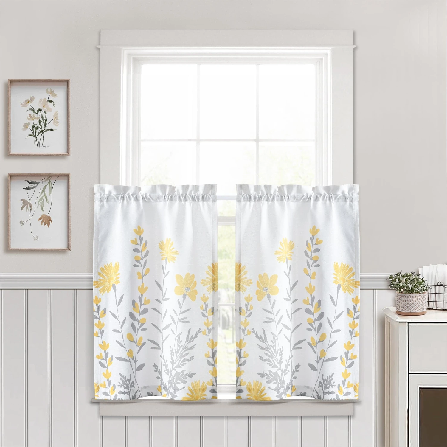 Aprile Faux Linen Kitchen Window Tiers Set - Image 2