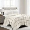 Farmhouse Boho Stripe Woven Tassel Yarn Dyed Cotton Blanket/Coverlet