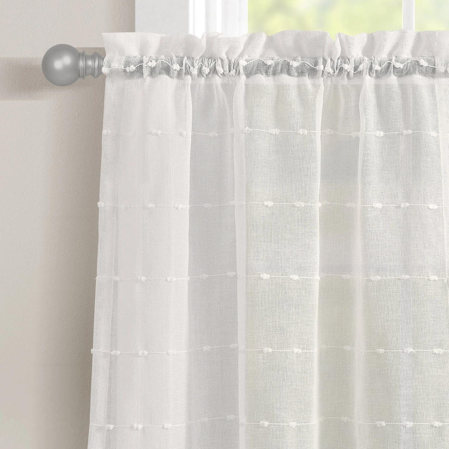 Farmhouse Textured Sheer Kitchen Window Tiers Set - Image 6